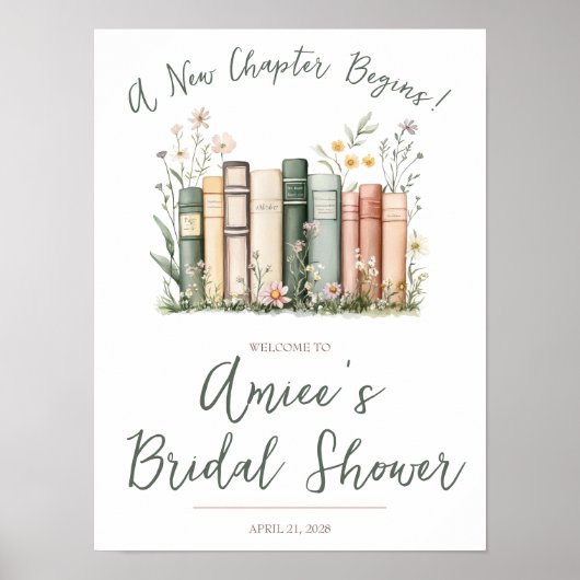 Ein neues Kapitel beginnt! Brautparty Willkommensu Poster (Vorne)