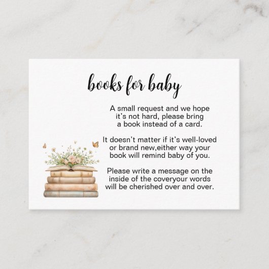 Ein neues Kapitel beginnt Bücher fürs Baby Beilage Hinweiskarte (Vorderseite)