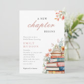 Ein neues Kapitel beginnt das Brautparty Bücher Einladung (Stehend Vorderseite)