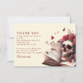 Ein neues Kapitel beginnt das gotische Brautparty Dankeskarte (Vorderseite)