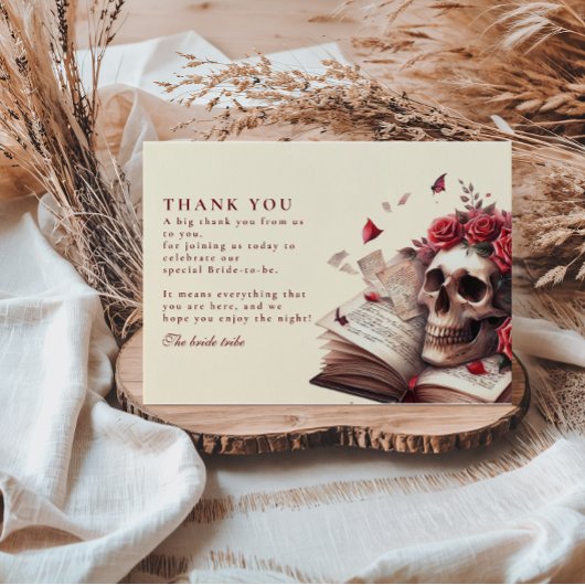 Ein neues Kapitel beginnt das gotische Brautparty Dankeskarte