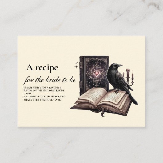 Ein neues Kapitel beginnt dunkelraven Brautrezeptu Begleitkarte (Vorderseite)
