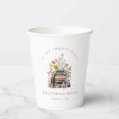 Ein neues Kapitel beginnt Florale Bücher Brautdusc Pappbecher (Rückseite)