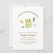 Ein neues Kapitel beginnt Garden Book Baby Dusche Einladung (Vorderseite)