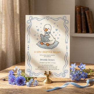 Ein neues Kapitel beginnt Goose Blue Boy Baby Show Einladung