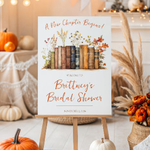 Ein neues Kapitel beginnt! Herbstliche Blumen-Brau Poster