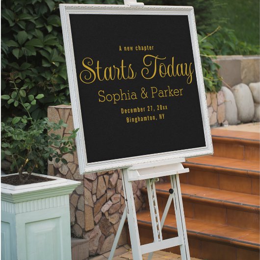 Ein neues Kapitel beginnt heute Elegante Hochzeit Acrylschild