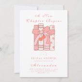 Ein neues Kapitel beginnt Kirschbogen-Rosa Brautpa Einladung (Vorderseite)