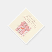 Ein neues Kapitel beginnt Kirschbogen-Rosa Brautpa Serviette (Ecke)