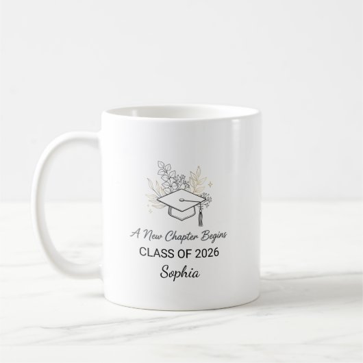 Ein neues Kapitel beginnt Klasse von 2026 Personal Kaffeetasse (Links)