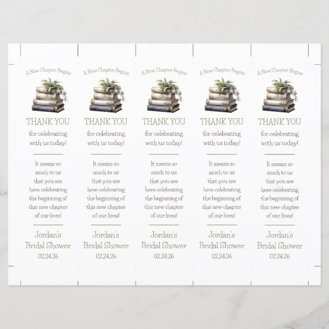 Ein neues Kapitel beginnt! Lesezeichen-Gefallen (Vorderseite)