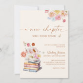 Ein neues Kapitel beginnt mit Brautparty-Blumenbüc Einladung (Vorderseite)