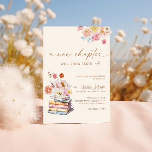 Ein neues Kapitel beginnt mit Brautparty-Blumenbüc Einladung