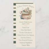 Ein neues Kapitel beginnt mit dem Book Brautparty Menükarte (Vorne/Hinten)