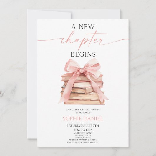 Ein neues Kapitel beginnt mit dem Brautparty "Pink Einladung (Vorderseite)