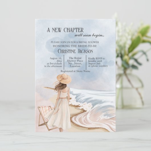 Ein neues Kapitel beginnt mit dem QR-Code-Brautpar Einladung (Stehend Vorderseite)