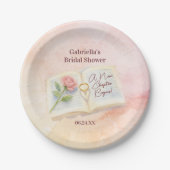 Ein neues Kapitel beginnt mit dem Rosenbuch-Brautp Pappteller (Vorderseite)