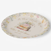 Ein neues Kapitel beginnt mit dem rustikalen Braut Pappteller (Schrägansicht)