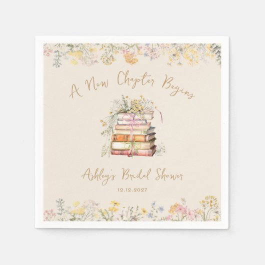 Ein neues Kapitel beginnt mit dem rustikalen Braut Serviette (Vorderseite)