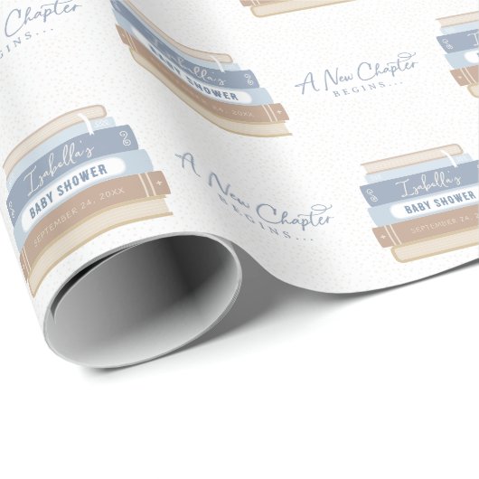 Ein neues Kapitel beginnt mit der Baby-Dusche für  Geschenkpapier (Rolleneckpunkt)