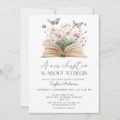 Ein neues Kapitel beginnt mit der Babydusche Einladung (Vorderseite)