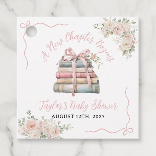 Ein neues Kapitel beginnt mit der Babydusche Geschenkanhänger (Vorderseite)