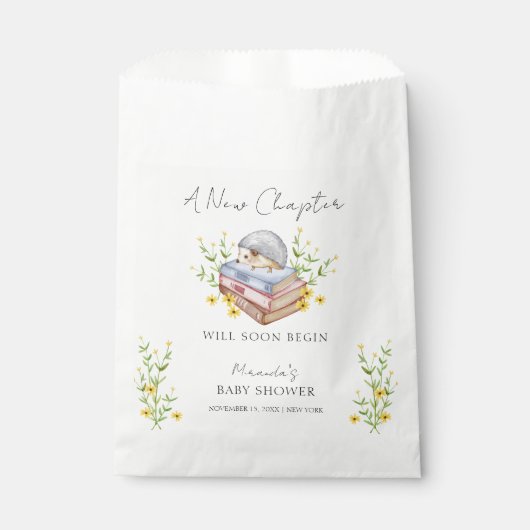 Ein neues Kapitel beginnt mit der Blumen-Igel-Kind Geschenktütchen (Vorderseite)