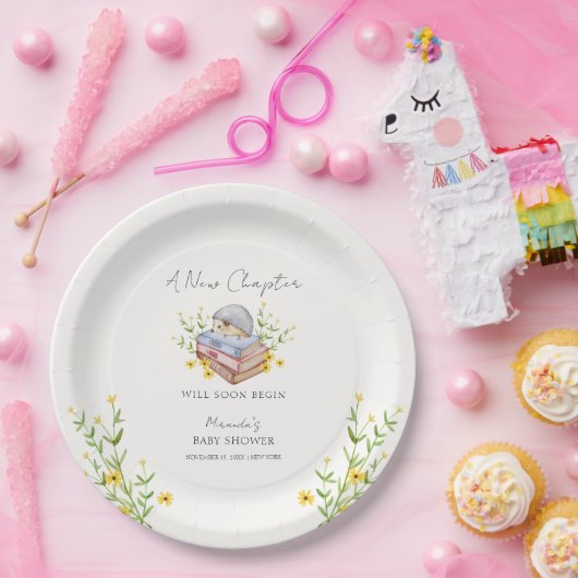 Ein neues Kapitel beginnt mit der Blumen-Igel-Kind Pappteller (Party)