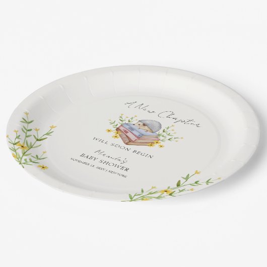 Ein neues Kapitel beginnt mit der Blumen-Igel-Kind Pappteller (Schrägansicht)