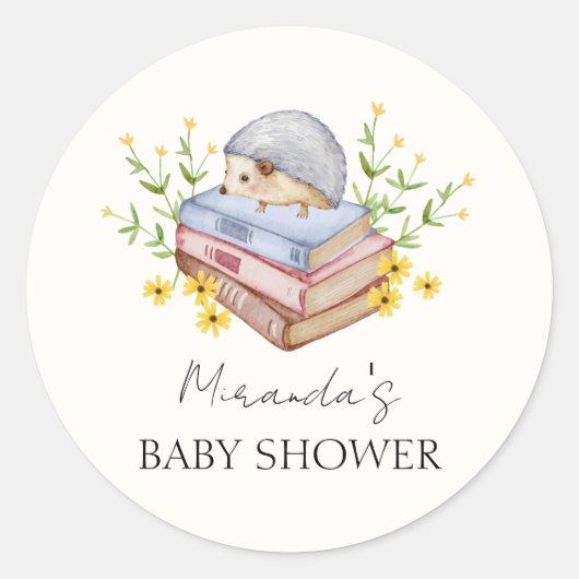 Ein neues Kapitel beginnt mit der Blumen-Igel-Kind Runder Aufkleber (Vorderseite)