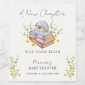 Ein neues Kapitel beginnt mit der Blumen-Igel-Kind Weinetikett (Einzelnes Label)