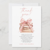 Ein neues Kapitel beginnt mit der Pink Bow Books B Dankeskarte (Vorderseite)