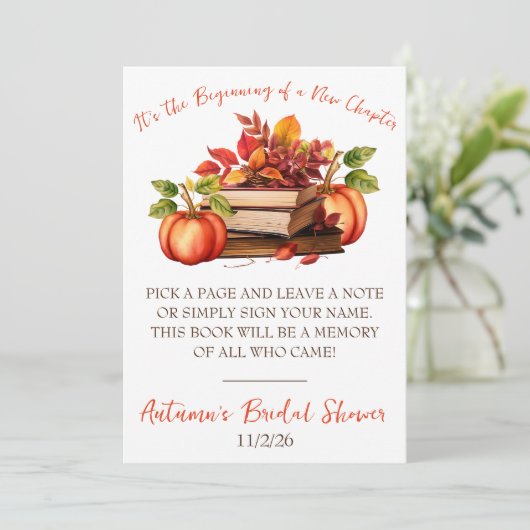 Ein neues Kapitel beginnt mit einem Brautparty-Gäs Einladung (Stehend Vorderseite)