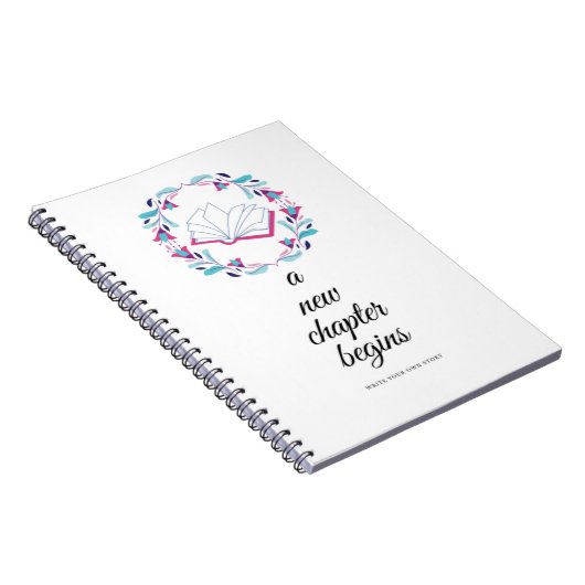 Ein neues Kapitel beginnt mit einem Spiral-Noteboo Notizblock (Rechte Seite)