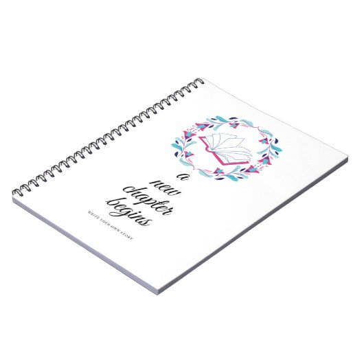 Ein neues Kapitel beginnt mit einem Spiral-Noteboo Notizblock (Linke Seite)