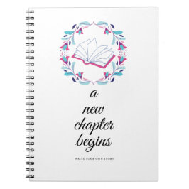 Ein neues Kapitel beginnt mit einem Spiral-Noteboo Notizblock