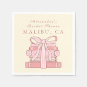 Ein neues Kapitel beginnt mit rosa Büchern und Bug Serviette (Vorderseite)