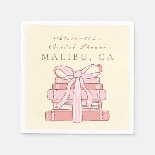 Ein neues Kapitel beginnt mit rosa Büchern und Bug Serviette (Vorderseite)