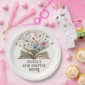 Ein neues Kapitel beginnt mit Wildblume Book Baby  Pappteller (Party)