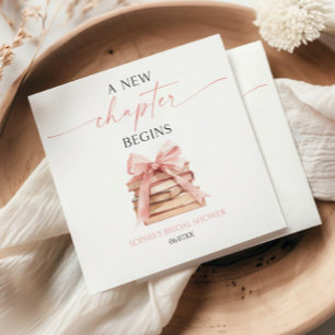 Ein neues Kapitel beginnt Pink Bow Books Brautpart Serviette