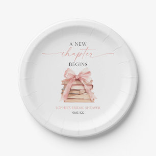 Ein neues Kapitel beginnt Pink Bow Books Junggesel Pappteller