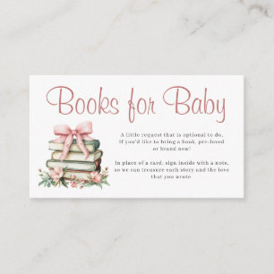 Ein neues Kapitel beginnt Pink Bow Bücher für Baby Begleitkarte