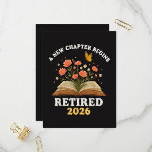 Ein neues Kapitel beginnt Rentner 2026 Einladungspostkarte