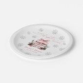 Ein neues Kapitel beginnt, rosa Schleife Winter-Ba Pappteller (Schrägansicht)