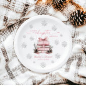 Ein neues Kapitel beginnt, rosa Schleife Winter-Ba Pappteller