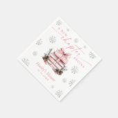 Ein neues Kapitel beginnt, rosa Schleife Winter-Ba Serviette (Ecke)