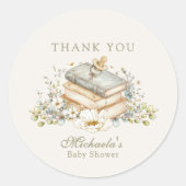 Ein neues Kapitel beginnt Rustikale Buch-Themen-Ba Runder Aufkleber (Vorderseite)