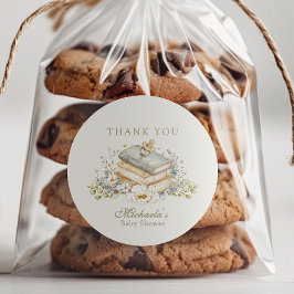 Ein neues Kapitel beginnt Rustikale Buch-Themen-Ba Runder Aufkleber