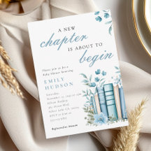 Ein neues Kapitel Blau Baby Shower