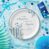 Ein neues Kapitel Blaues Babyshower Pappteller (Party)
